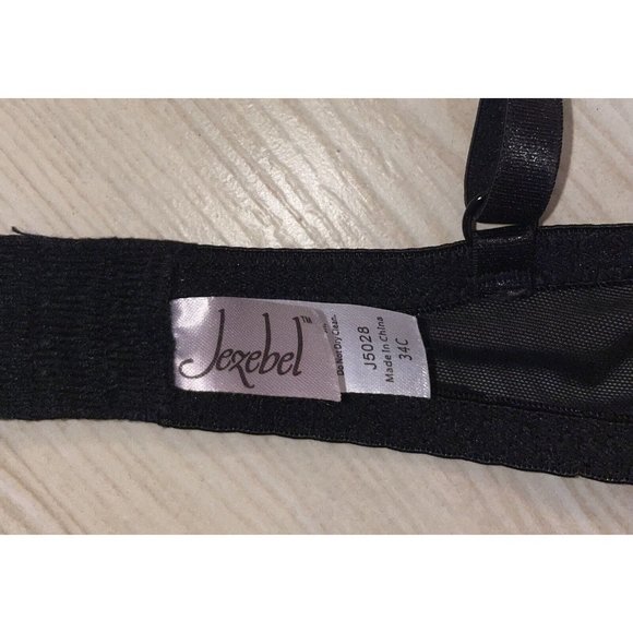 Jezebel J5028 Lace Push Up Bra Padded Underwire Womens 34C Pink Black - Picture 6 of 6